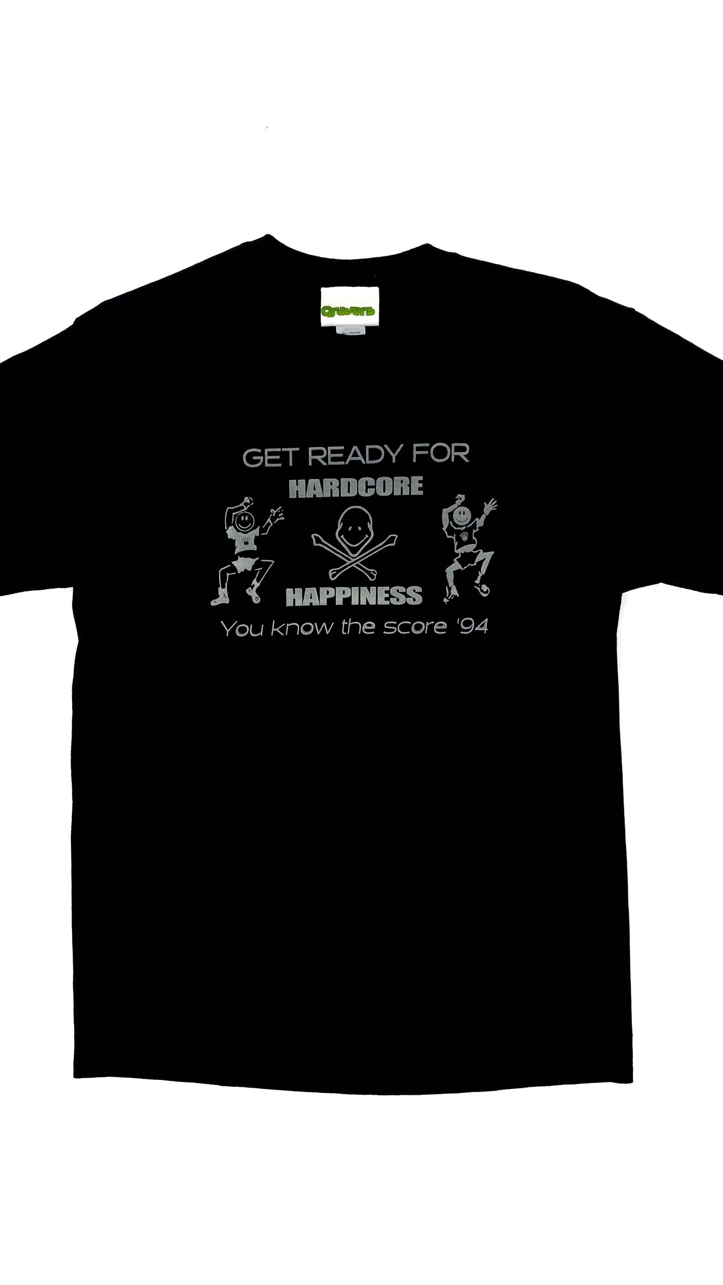 Hardcore Happiness Glow In The Dark Kurzarm-T-Shirt Schwarz