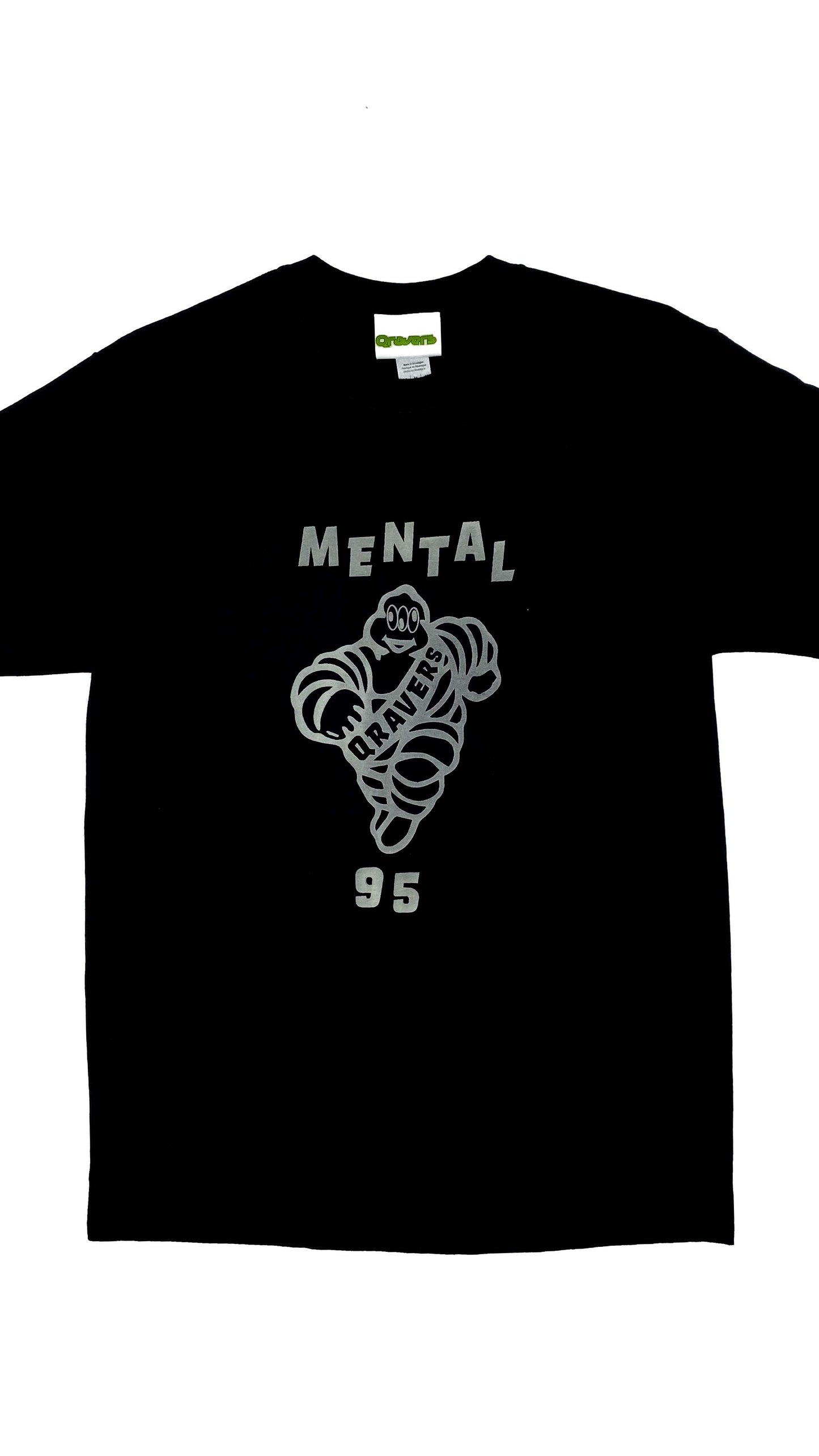 Mental 95 Glow In The Dark T-shirt met korte mouwen, zwart