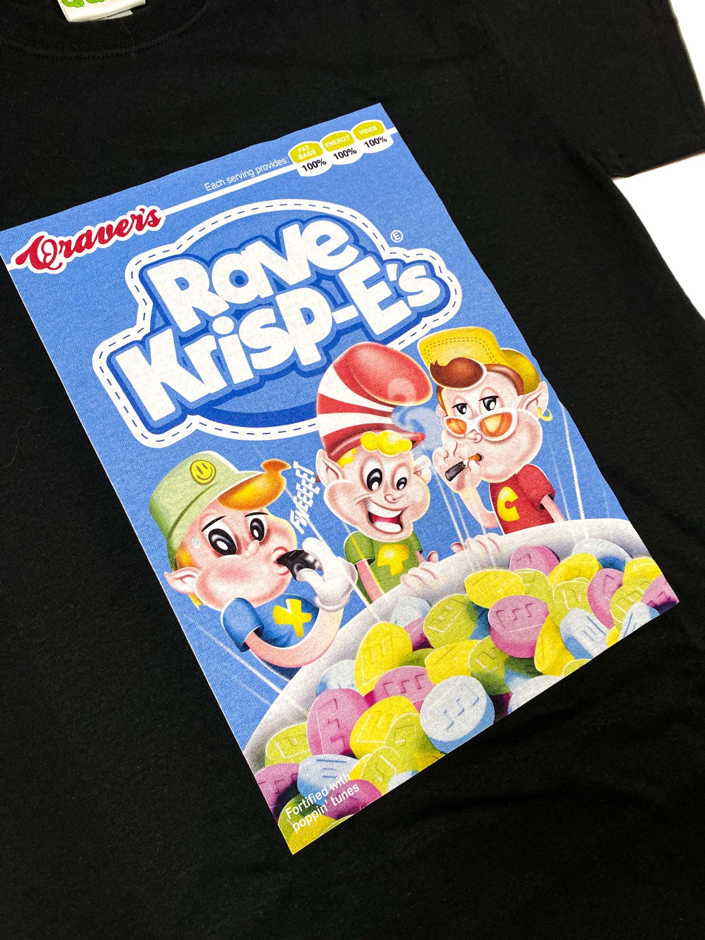 Rave Krispes Kurzarm-T-Shirt Schwarz