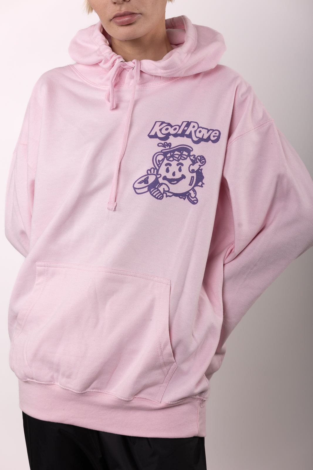 Kool-Rave Hoody met print op voor- en achterkant, roze