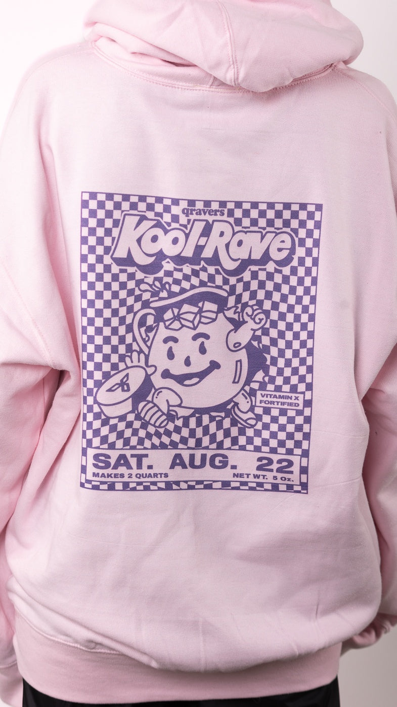 Kool-Rave Hoody met print op voor- en achterkant, roze