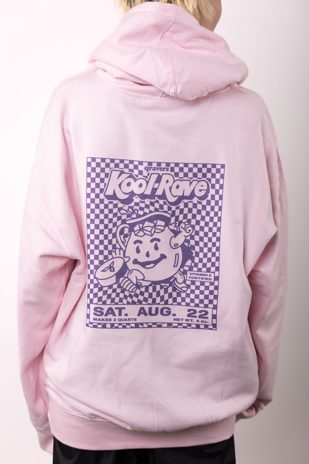 Kool-Rave Hoody met print op voor- en achterkant, roze