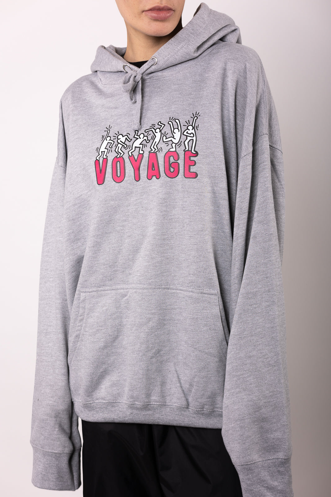 Voyage Hoody Front & Back Print Grey