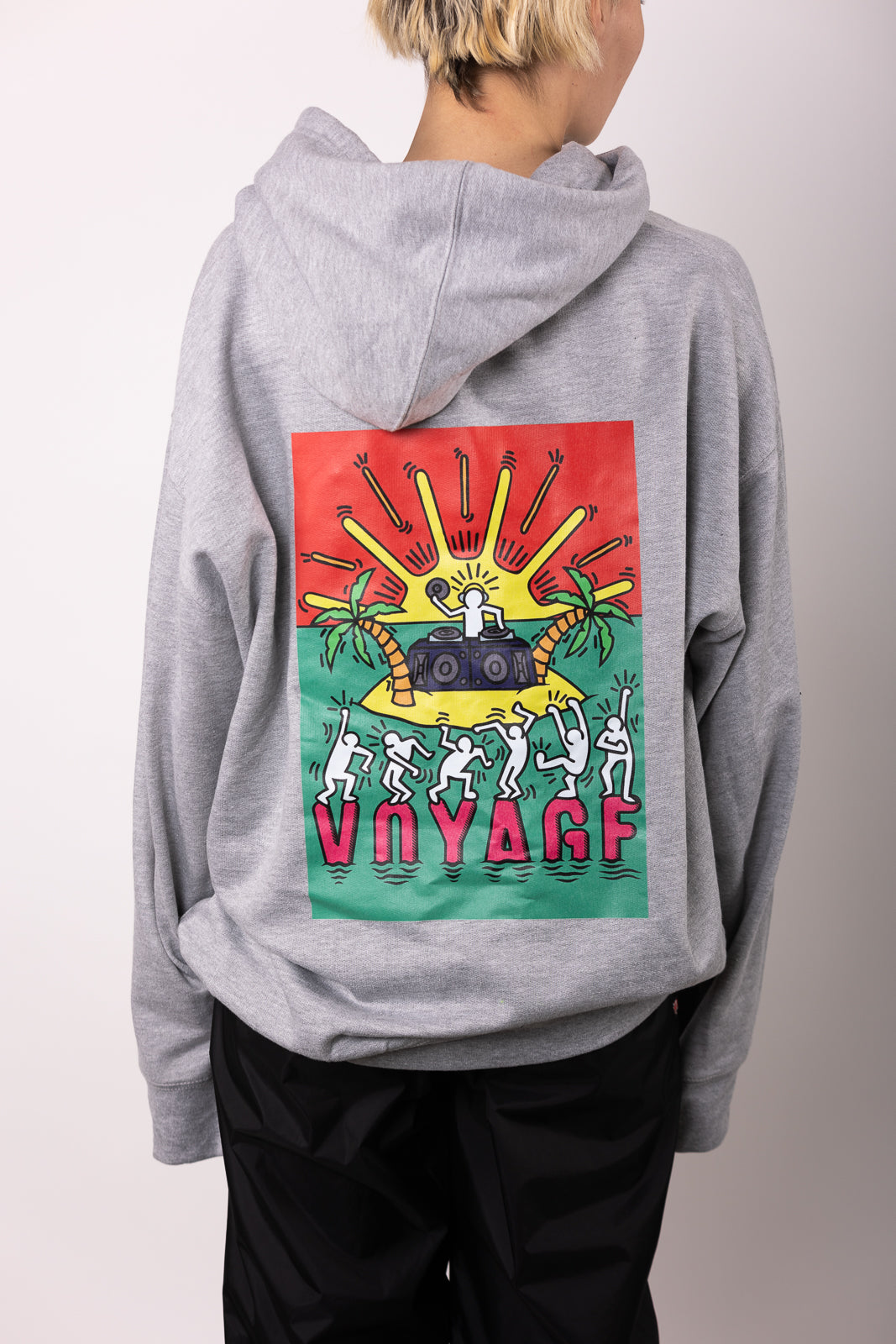 Voyage Hoody Front & Back Print Grey