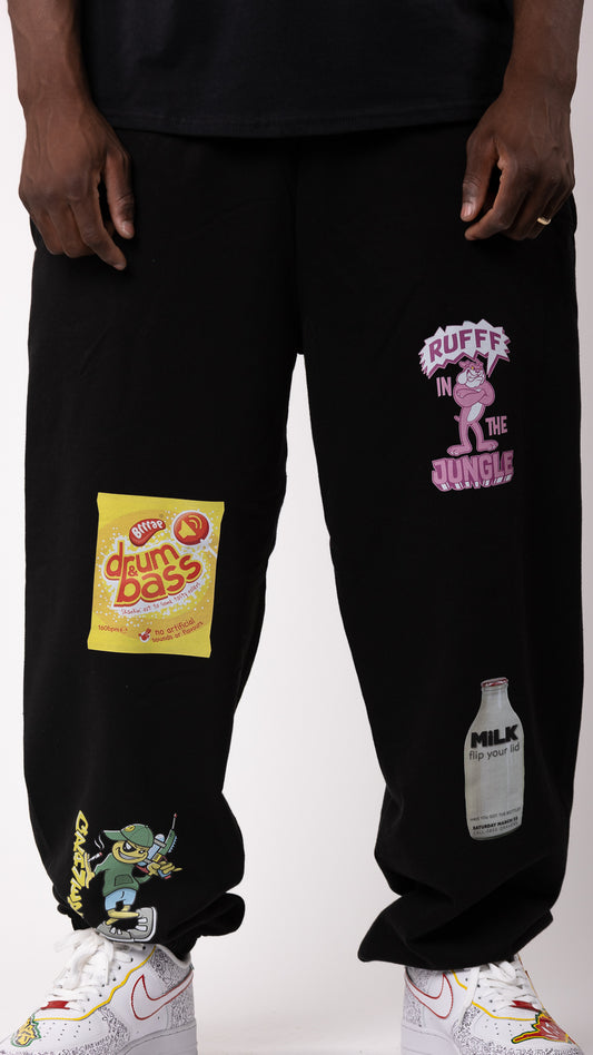 4 Print Qravers Joggers Black