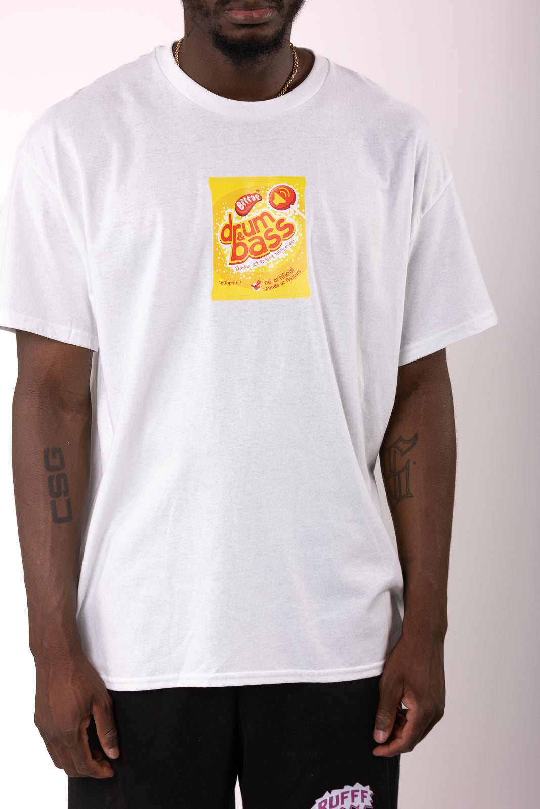 DnB Dip Dab Kurzarm-T-Shirt Weiß