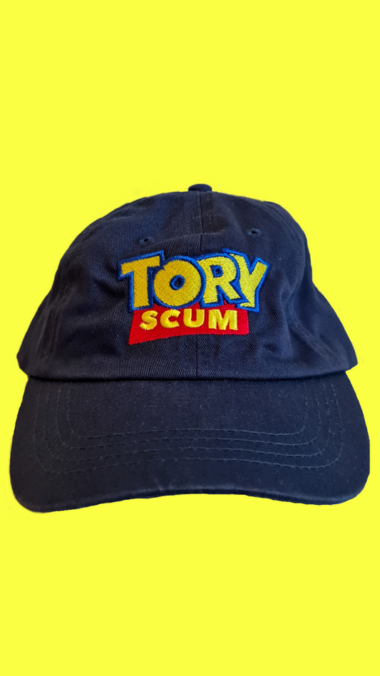 Tory Scum low profile dad cap in blue