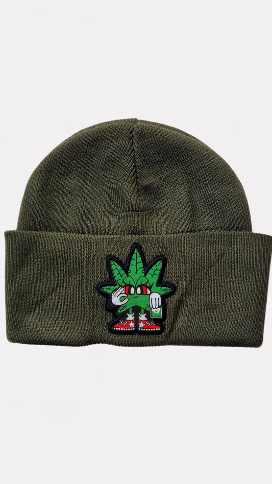 Weed Patch Beanie Hat Green