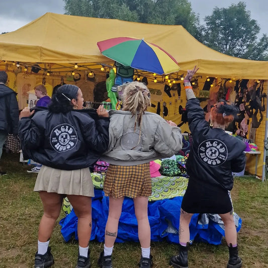 MA-2 Bomber Jacket 90s Rave Clothing Military Grade Festival Jacket Embroidered Qravers London
