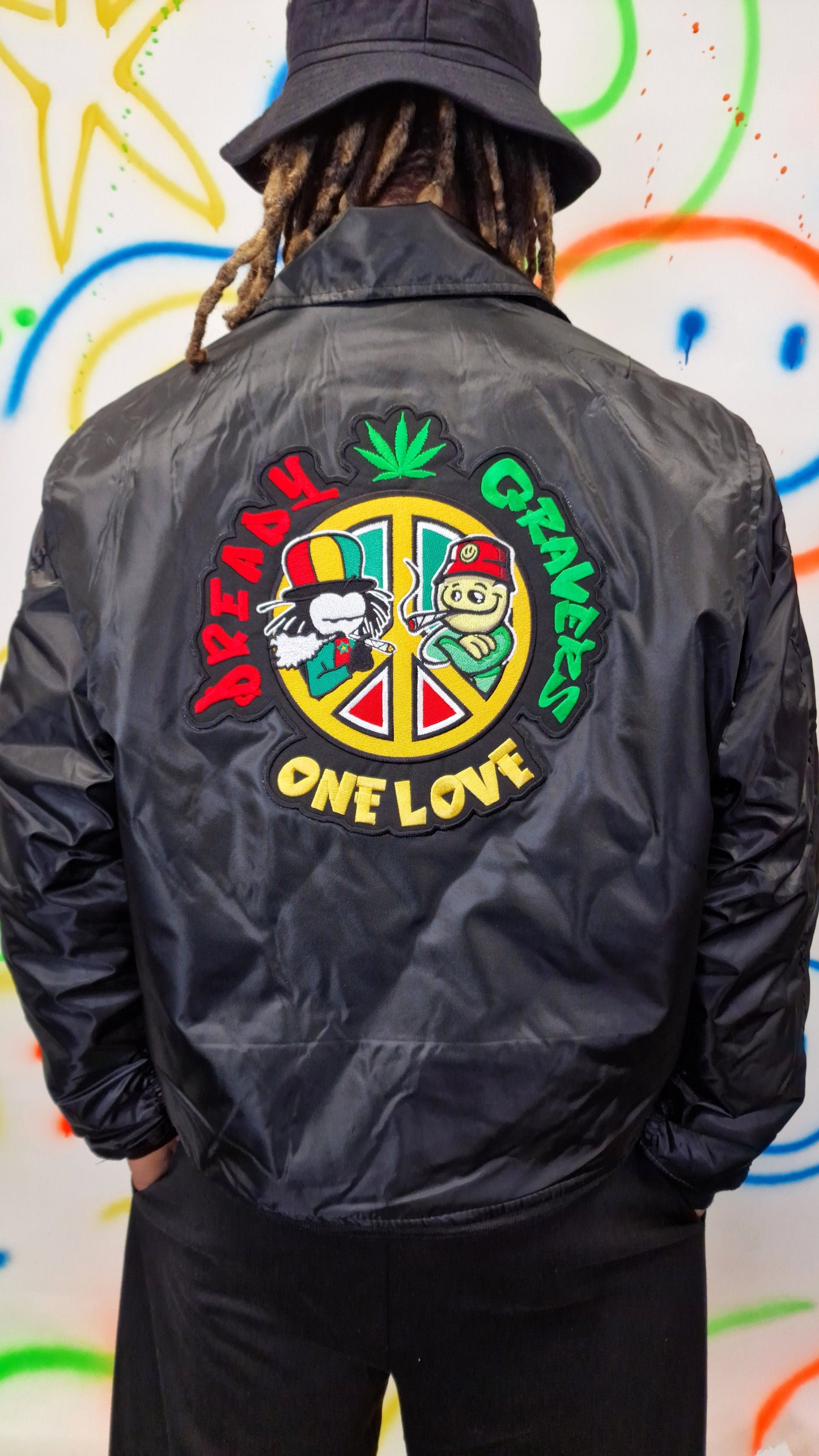 Dready One Love MA-2 Bomber Jacket Black