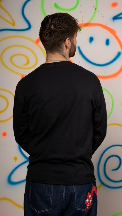 Qravers T-shirt met lange mouwen, zwart
