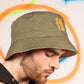 Qravers embroidered bucket hat green