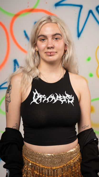 Qravers Metal Cropped Logo Weste Schwarz