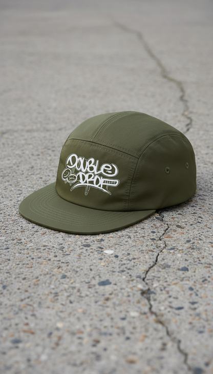 Double Drop Graffiti 5-Panel Camper Cap Army Green