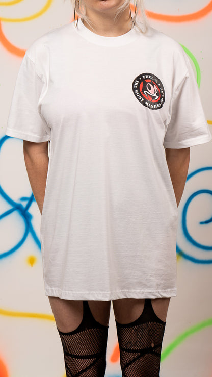 Feel-X Kurzarm-T-Shirt mit Vorder- und Rückseitendruck, Weiß