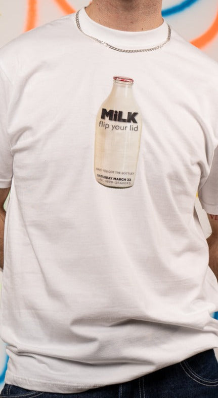 Milk Short Sleeve Rave Flyer Tee White