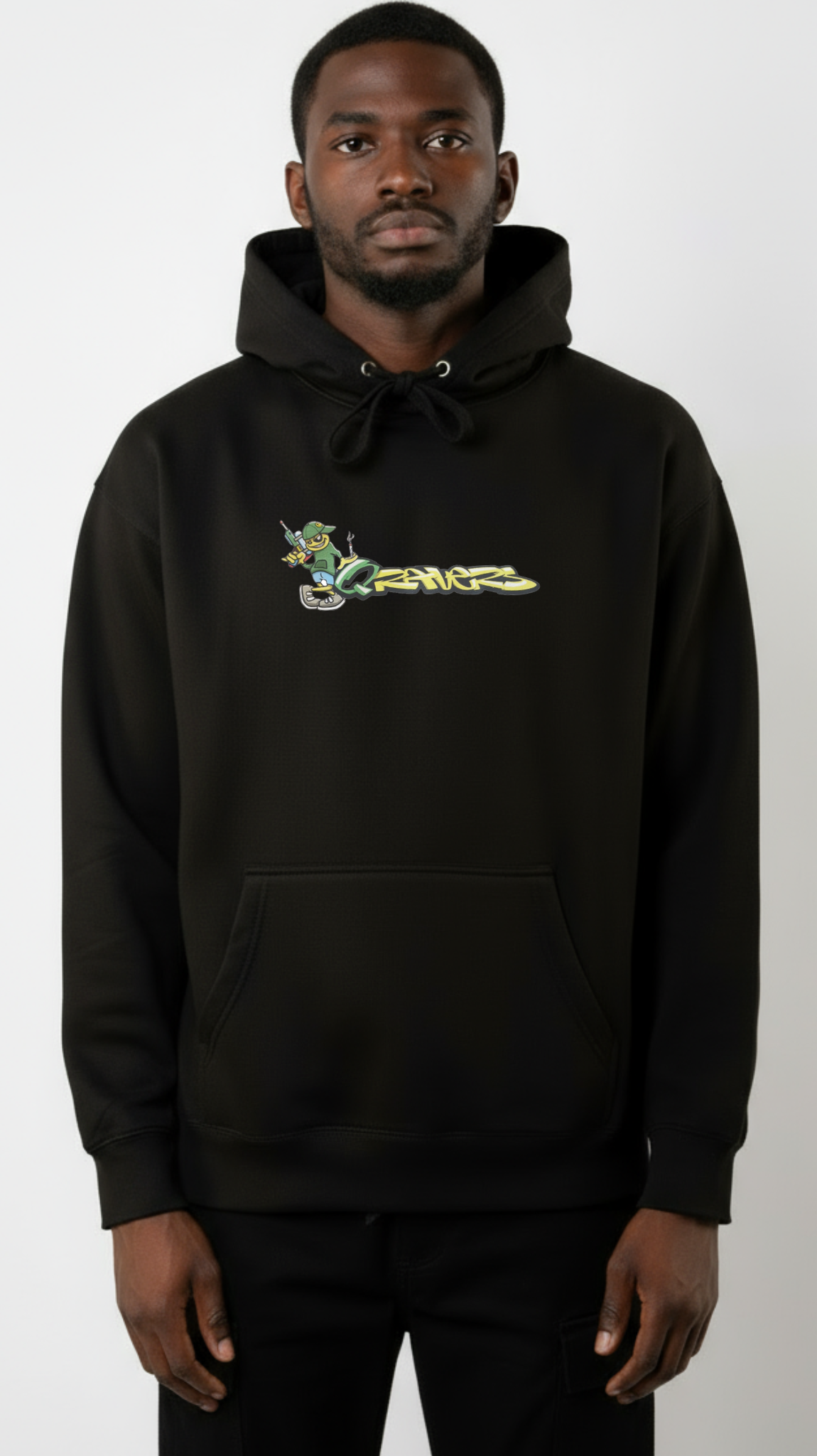 Qravers Man Black Hoody