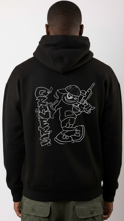Qravers Man Black Hoody