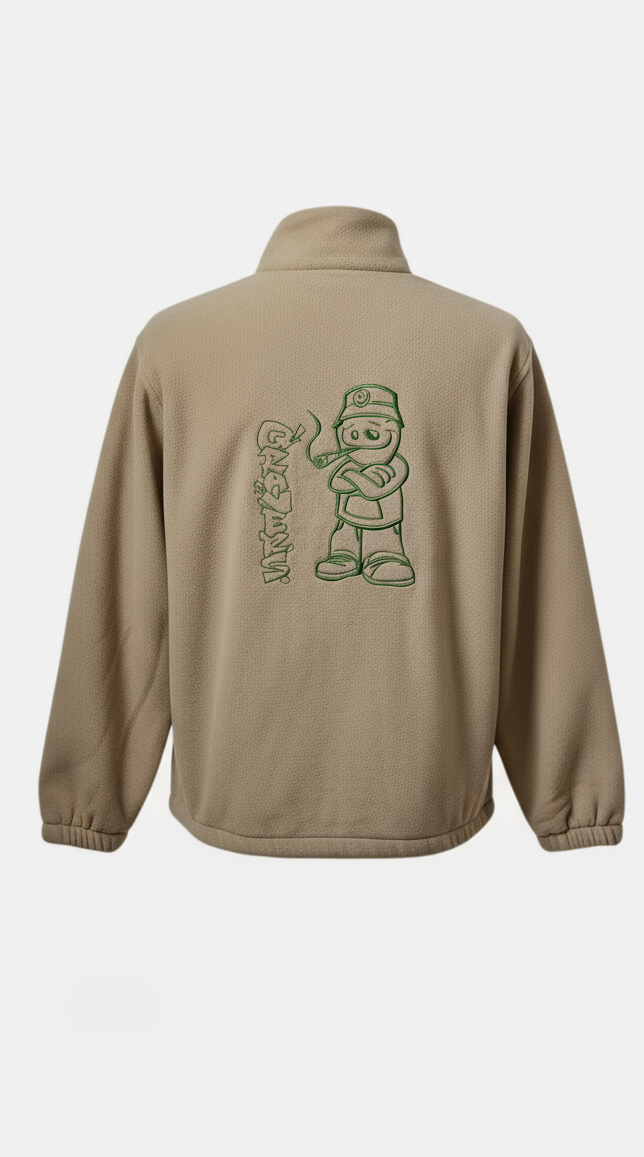 Beige fleece jacket - ghost mannequin back