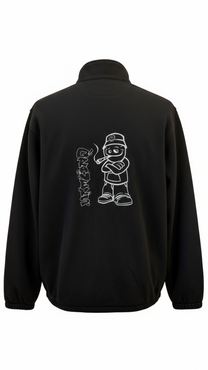 Black fleece jacket - ghost mannequin back