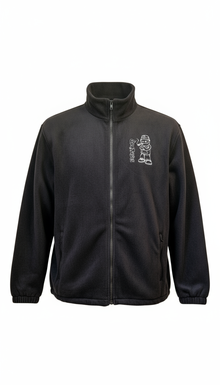 Black fleece jacket - improved realistic front view