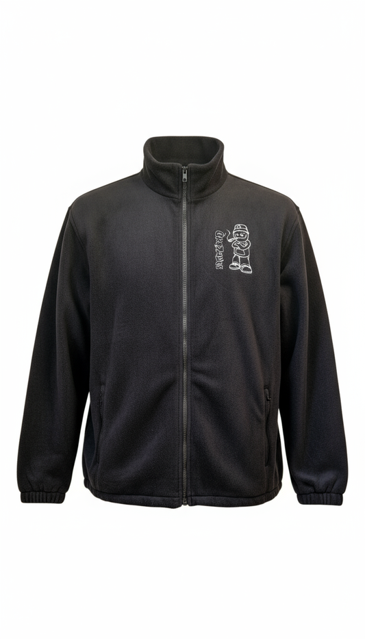 Black fleece jacket - improved realistic front view