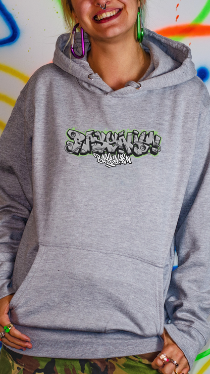 Bass Alien Front & Back Hoody Grey