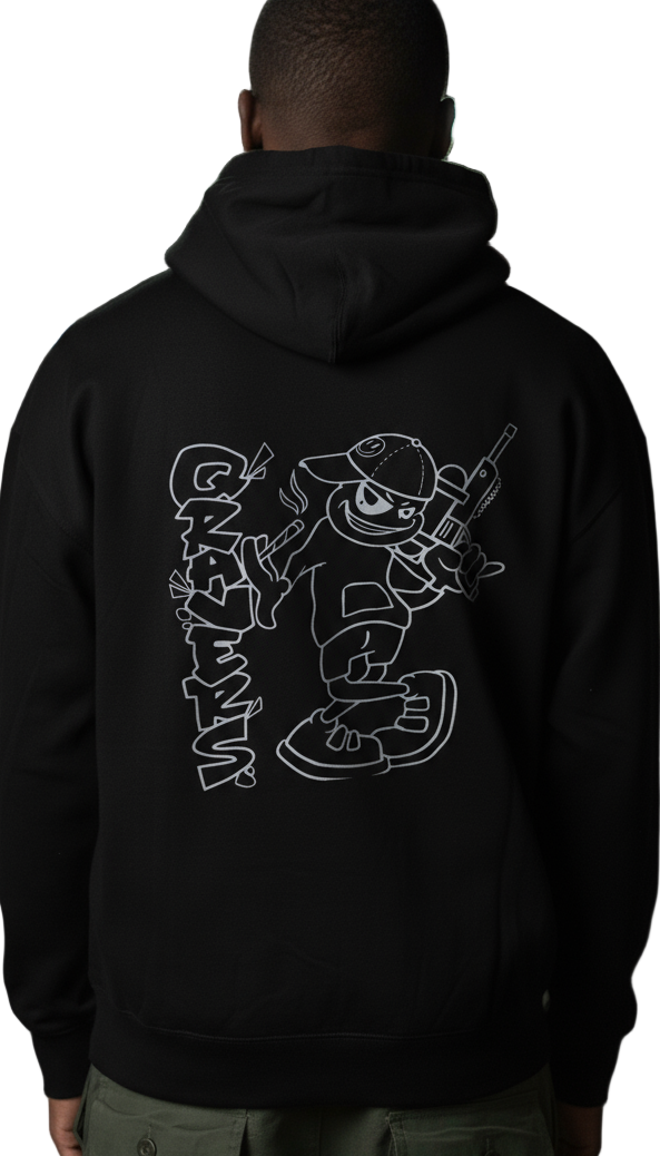 Qravers Man Black Hoody