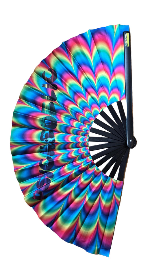 Giant Bamboo Clack Fan – Psychedelic Rave Design | Festival Accessory