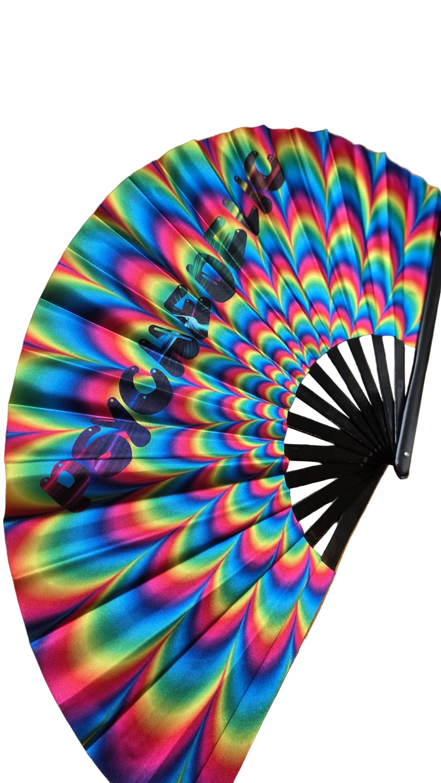 Giant Bamboo Clack Fan – Psychedelic Rave Design | Festival Accessory