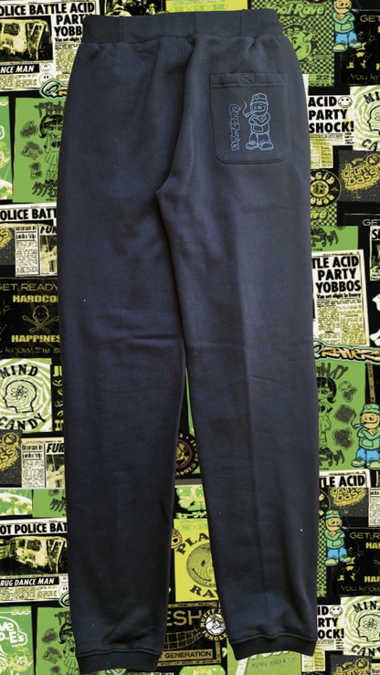 Bass Dragon Triple Print Joggers Black