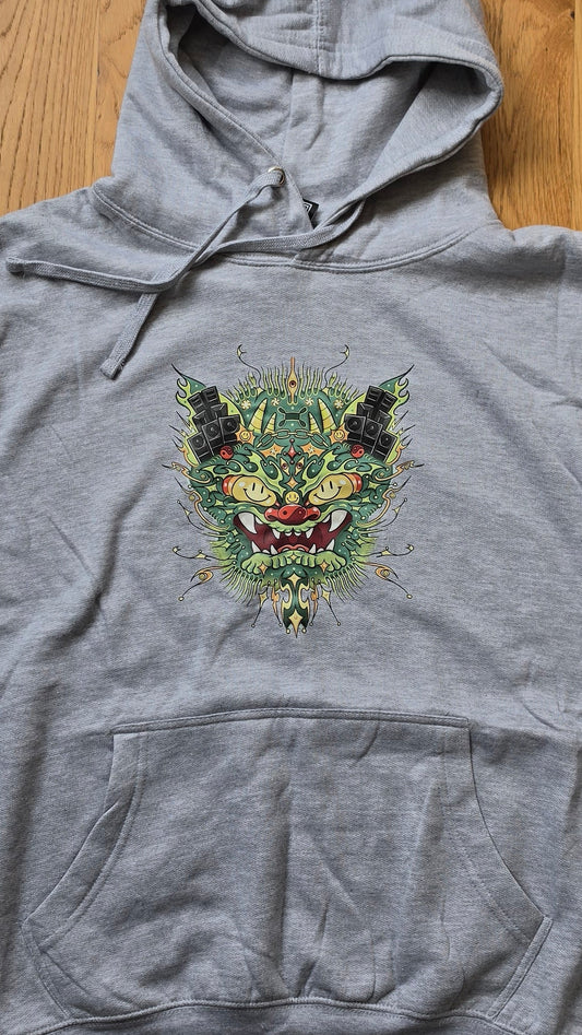 Bass Dragon 2 Print Hoody Grey