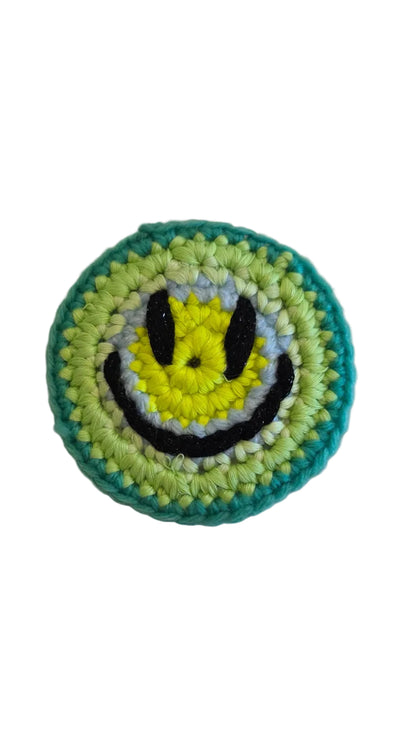 Hand-Crochet Acid Face Badge - Acid Lime (1/1)
