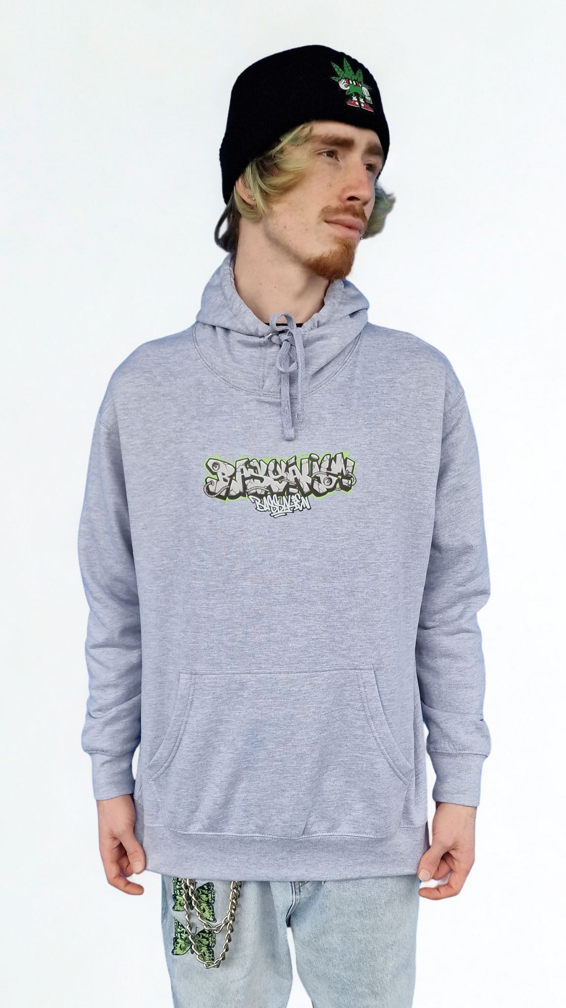 Bass Alien Voor- en Achterkant Hoody Grijs