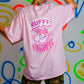 Rufff In The Jungle Front & Back Print Short Sleeve Tee Pink