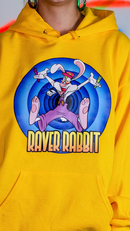 Raver Rabbit Gold Kapuzenpullover