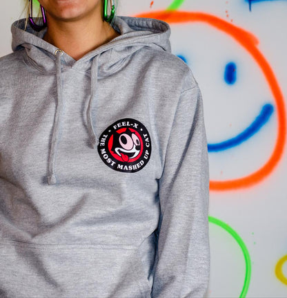 Feel-X Voor- en Achterkant Print Hoody Grijs