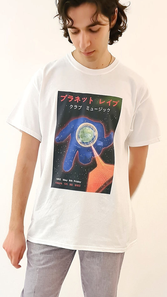 Planet Rave Japan 2 Kurzarm-T-Shirt Weiß