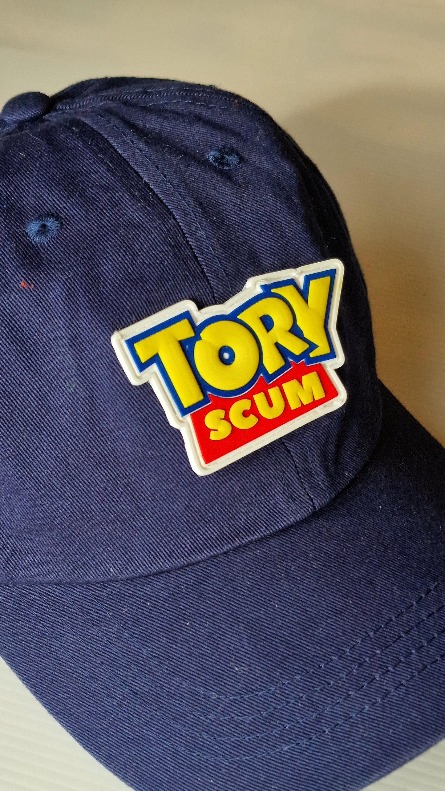 Tory Scum PVC Patch Low Profile Dad Cap Blue