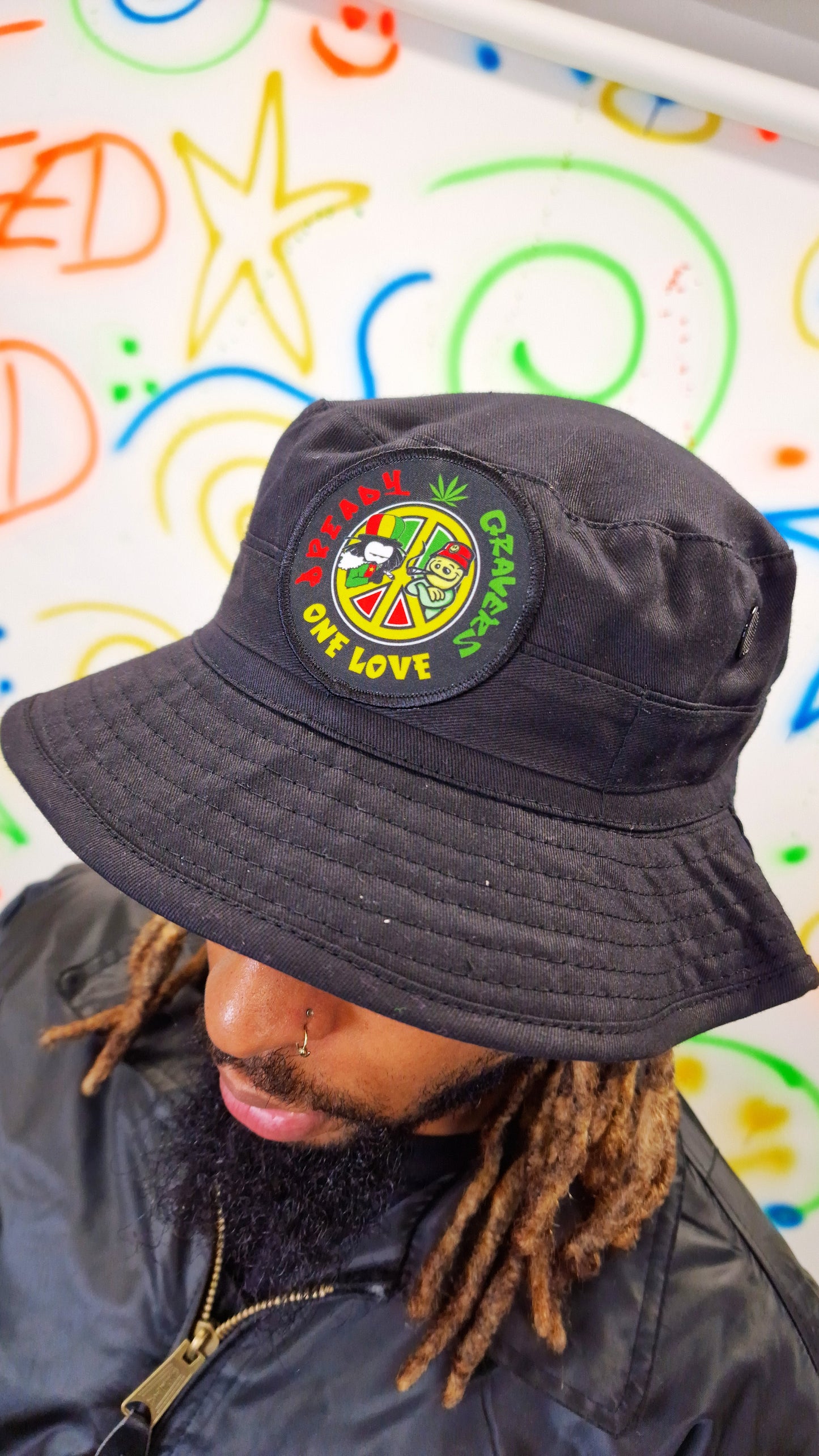 Dready One Love Patch Cargo Hat Black