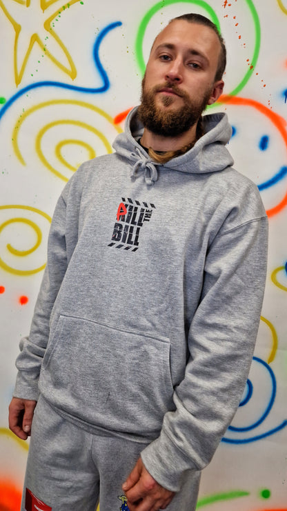 Pill The Bill Voor- en achterkant print hoody grijs