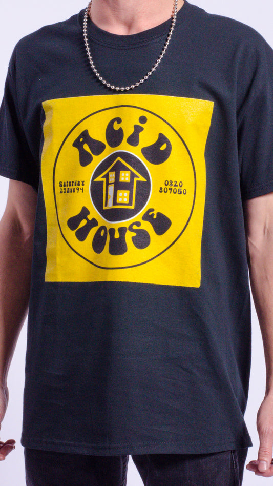 Acid House Kurzarm-T-Shirt Schwarz