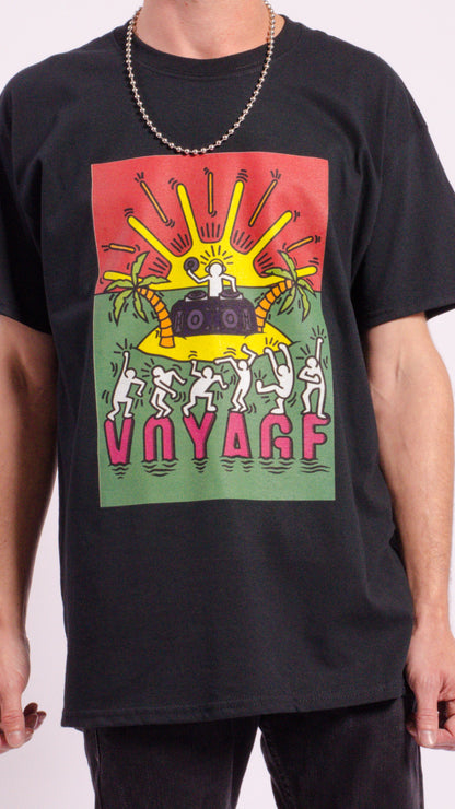 Voyage Kurzarm-T-Shirt Schwarz