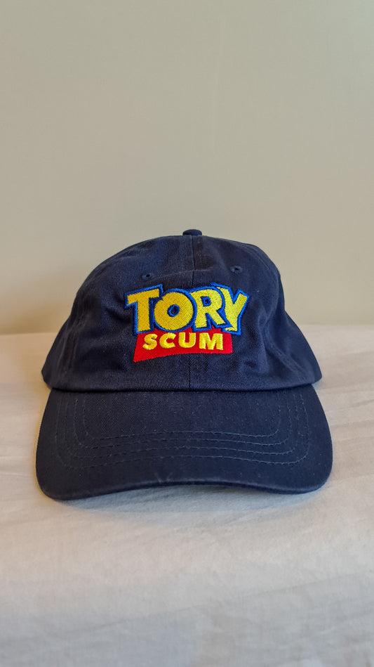 Tory Scum low profile dad cap in blue