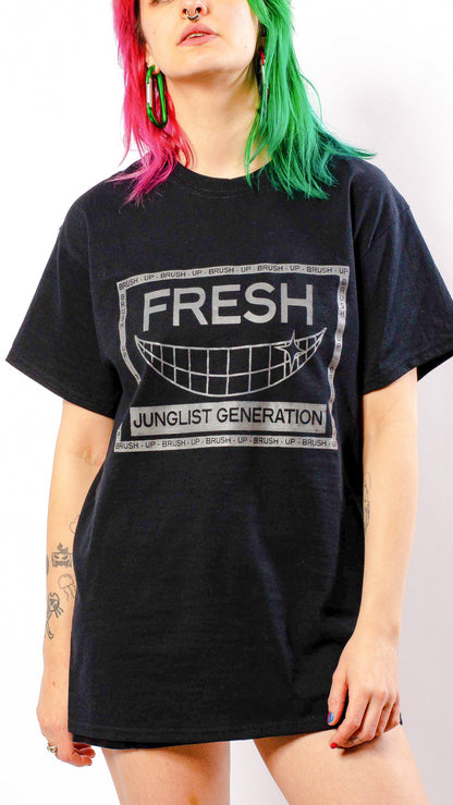 Fresh Junglist Generation Glow In The Dark T-shirt met korte mouwen, zwart