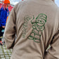Qravers Man Embroidered Fleece Jacket Beige Green