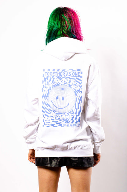 Planet Rave Hoody Wit/Blauw