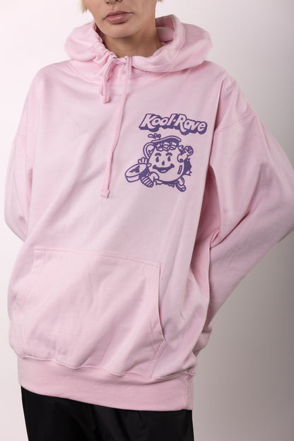 Kool-Rave Hoody met print op voor- en achterkant, roze