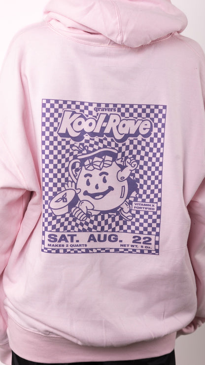 Kool-Rave Hoody met print op voor- en achterkant, roze