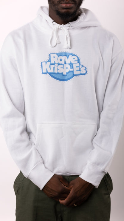 Rave Krispes Kapuzenpullover vorne und hinten, Weiß